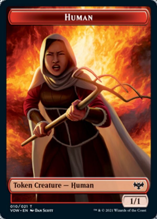 Wolf (011)    Human (010) Double-Sided Token [Innistrad: Crimson Vow Tokens] Discount - Image 2